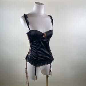 Vintage blush black corset top